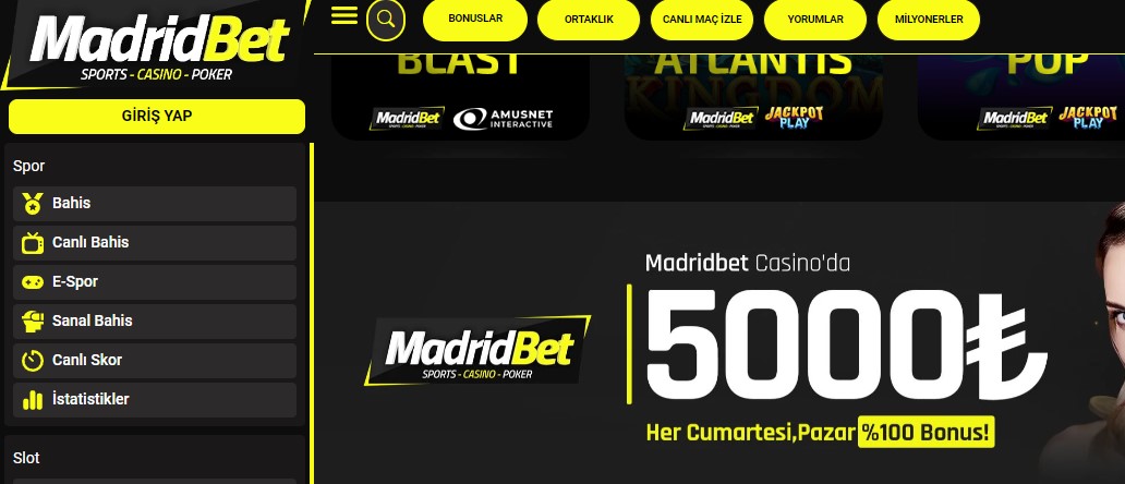 Madridbet Mobil Giriş